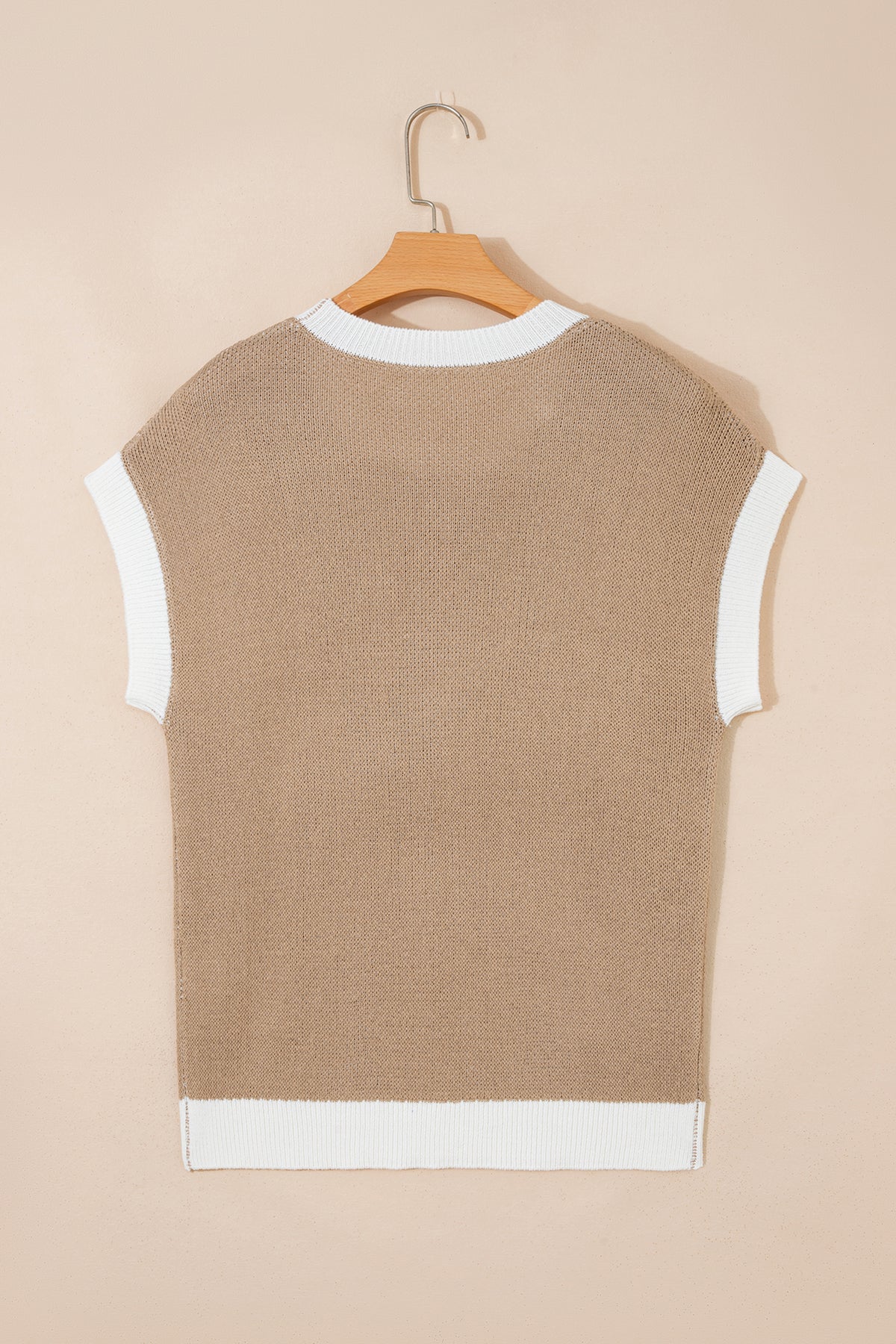 KaleaBoutique Comfortable Horse Shoe Pattern Contrast Trim Short Sleeve Sweater - KaleaBoutique.com