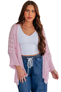 KaleaBoutique Comfortable Drop Shoulder Crochet Knit Open Front Cardigan - KaleaBoutique.com