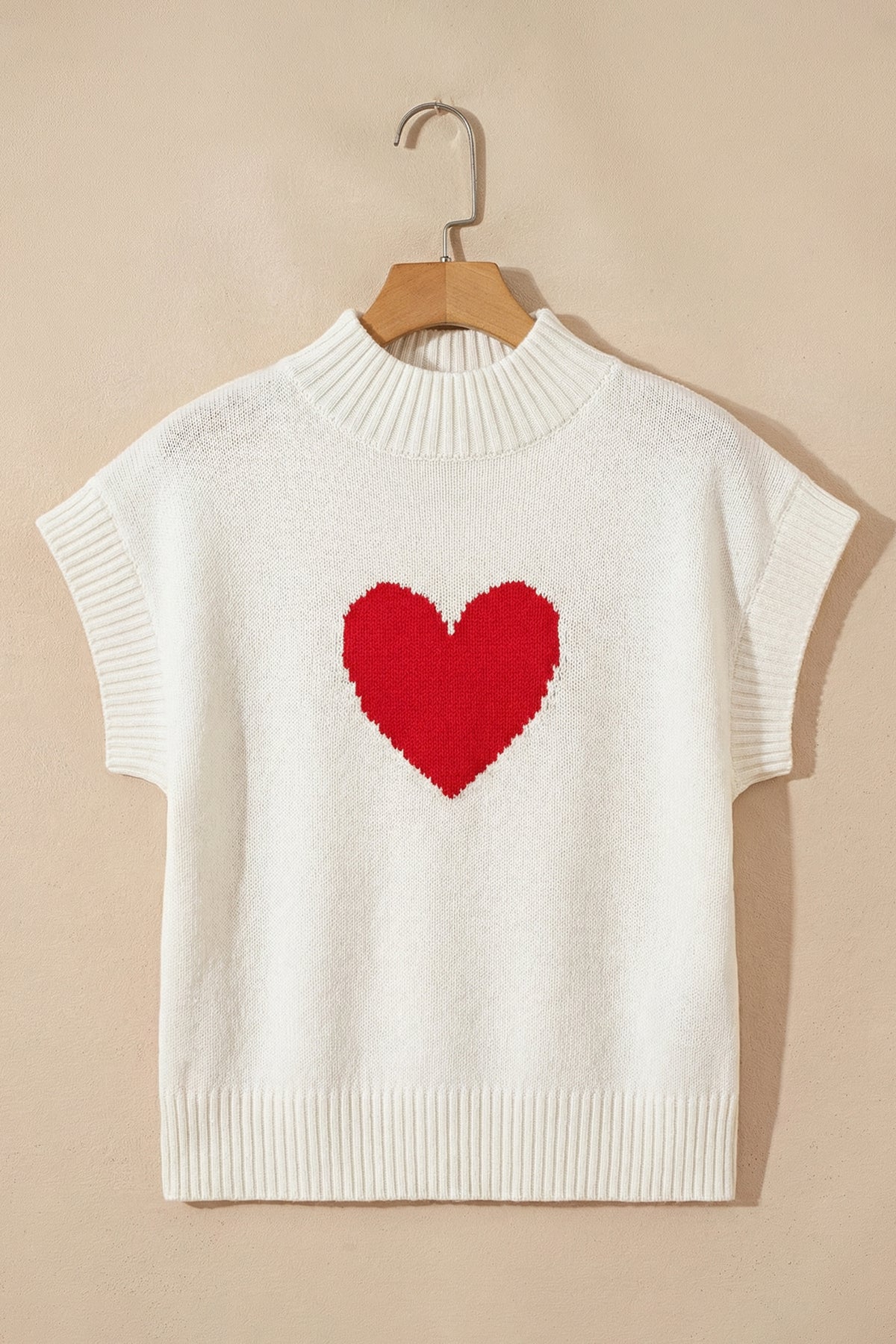 KaleaBoutique Stylish Valentine Heart Graphic Cropped Short Sleeve Sweater - KaleaBoutique.com