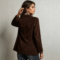 KaleaBoutique Women's Suede-Look Longline Blazer - KaleaBoutique.com