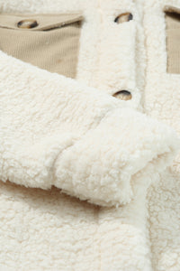 KaleaBoutique Stylish Contrast Flap Pocket Single Breasted Teddy Coat
