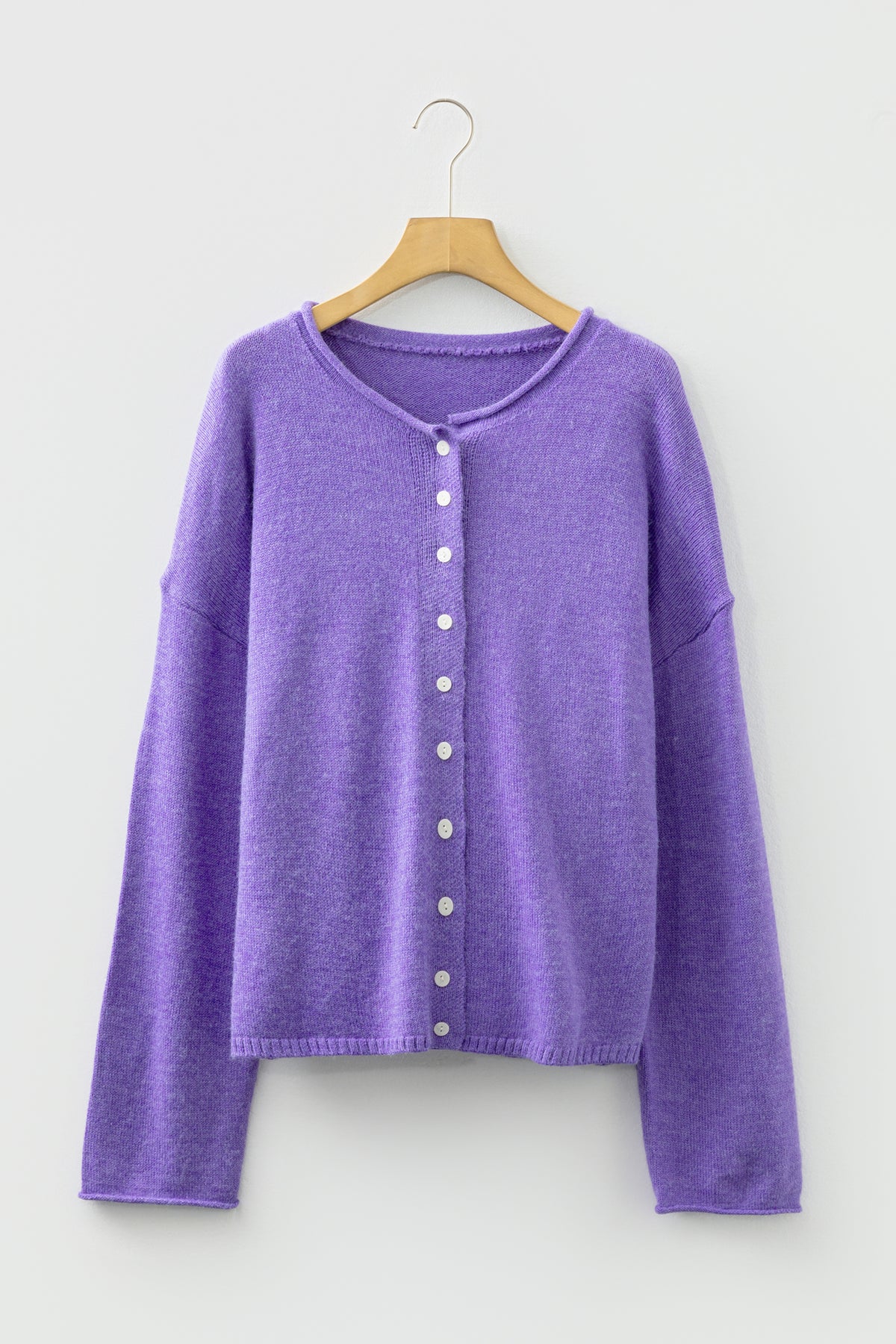 KaleaBoutique Comfortable Solid Color Knit Button Drop Shoulder Sweater Cardigan - KaleaBoutique.com