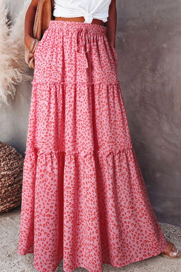 Women's Boho High-Waist Tiered Print Maxi Skirt - KaleaBoutique.com