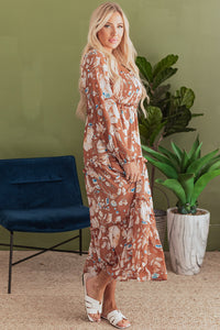KaleaBoutique Beautiful Floral Print Shirred Square Neck High Waist Maxi Dress - KaleaBoutique.com