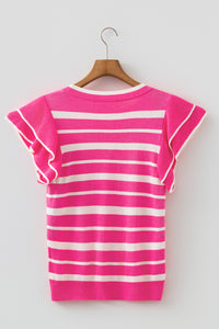 KaleaBoutique Comfortable Double Ruffle Short Sleeve Lightweight Knit Sweater - KaleaBoutique.com