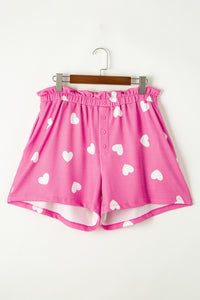 KaleaBoutique Comfortable Valentine Heart Print Long Sleeve Tee and Shorts Lounge Set - KaleaBoutique.com
