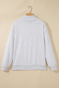 KaleaBoutique Comfortable High Neck Polka Dot Slogan Printed Baggy Sweatshirt - KaleaBoutique.com