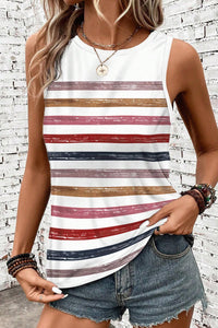 Rainbow Round Neck Tank Top - KaleaBoutique.com
