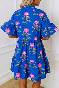 KaleaBoutique Comfortable V Neck Short Sleeve Loose Flower Dress - KaleaBoutique.com