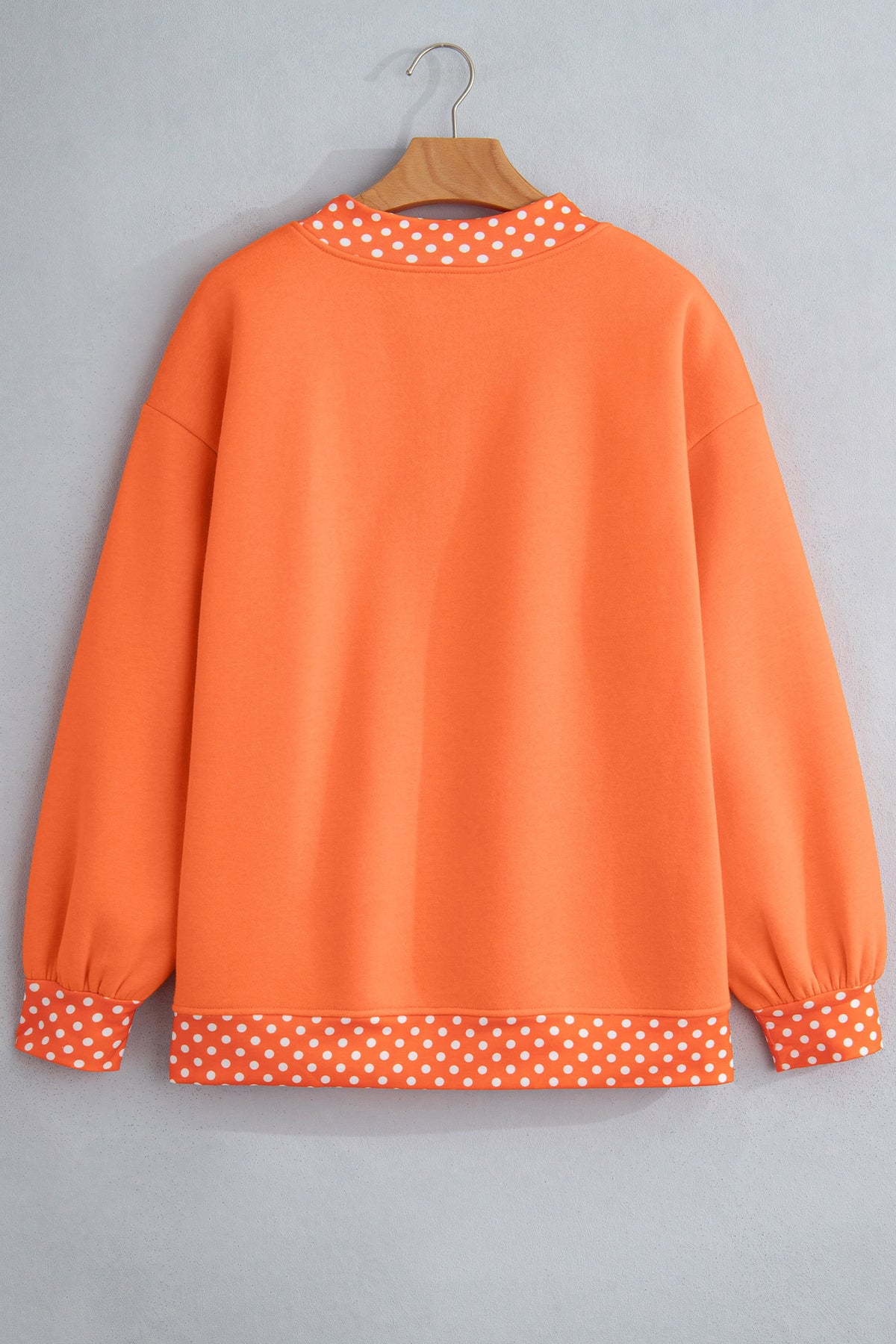 Orange BOO Polka Dot Trim Oversized Halloween Sweatshirt - KaleaBoutique.com