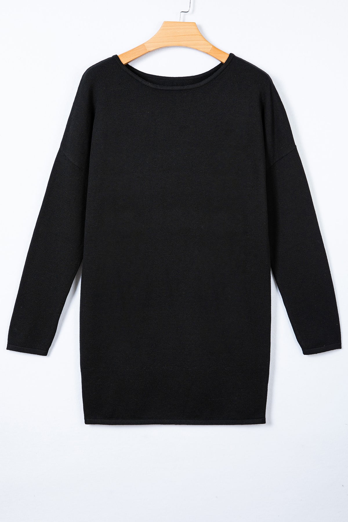 KaleaBoutique Stylish Asymmetric Neck Batwing Sleeve Shift Mini Sweater Dress - KaleaBoutique.com
