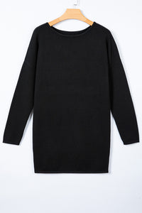 KaleaBoutique Stylish Asymmetric Neck Batwing Sleeve Shift Mini Sweater Dress - KaleaBoutique.com
