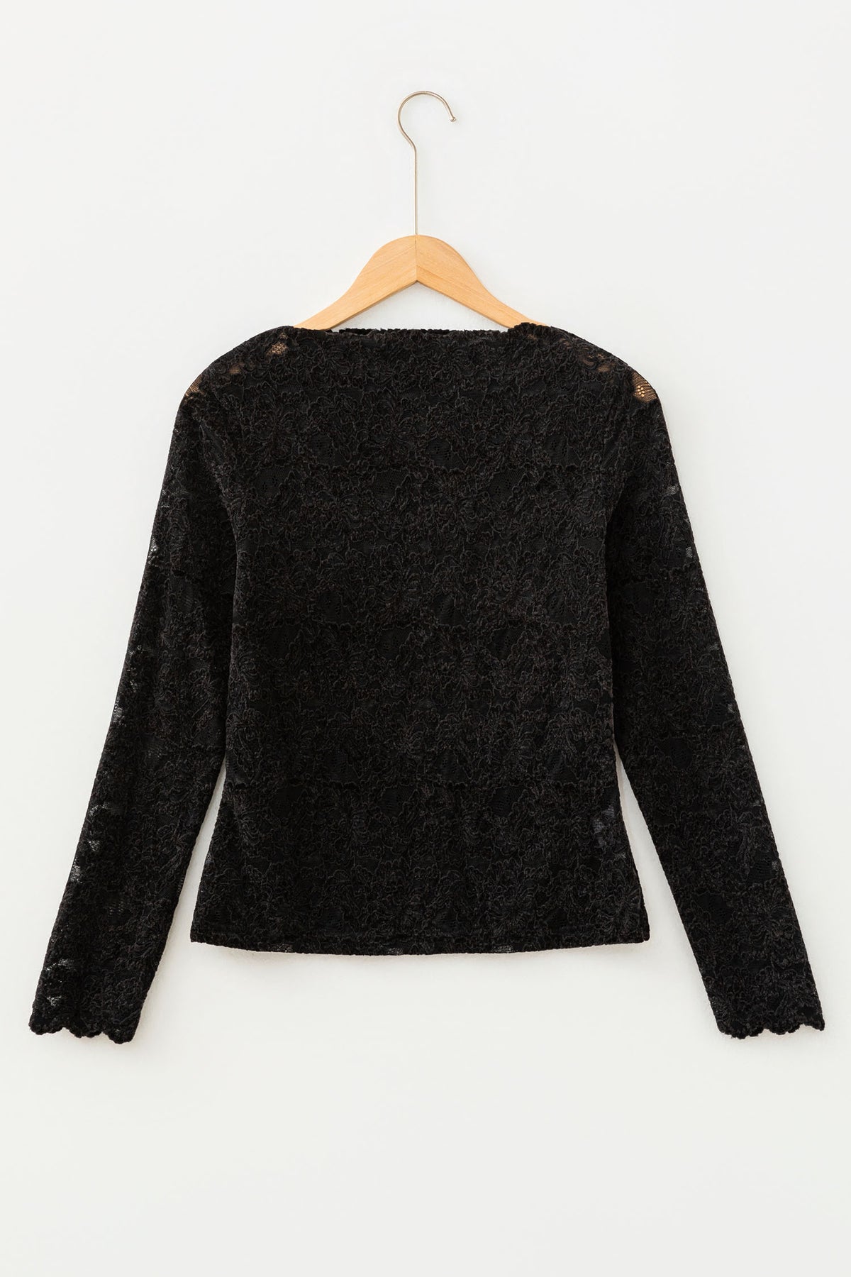 KaleaBoutique Stylish Elegant Stand Neck Lace Long Sleeve Top - KaleaBoutique.com