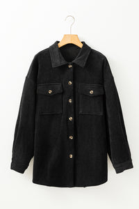 Corduroy Flap Pocket Button Up Shacket - KaleaBoutique.com