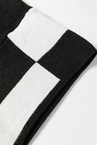 KaleaBoutique Stylish Checkered Pattern Loose Drop Shoulder Half Sleeve Sweater - KaleaBoutique.com