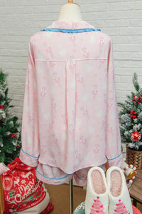 KaleaBoutique Stylish Bow Tie Front Christmas Nutcracker Long Sleeve Shirt Shorts Pajama Set - KaleaBoutique.com