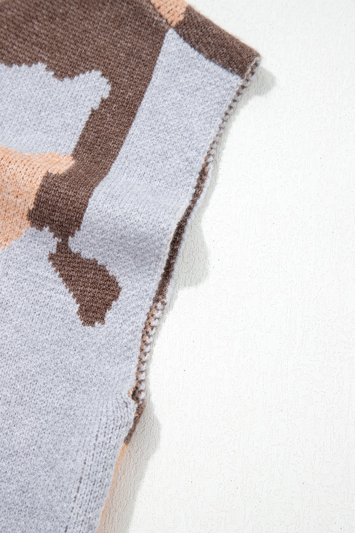 KaleaBoutique Stylish Camouflage Pattern Drop Shoulder High Neck Short Sleeve Shift Sweater - KaleaBoutique.com