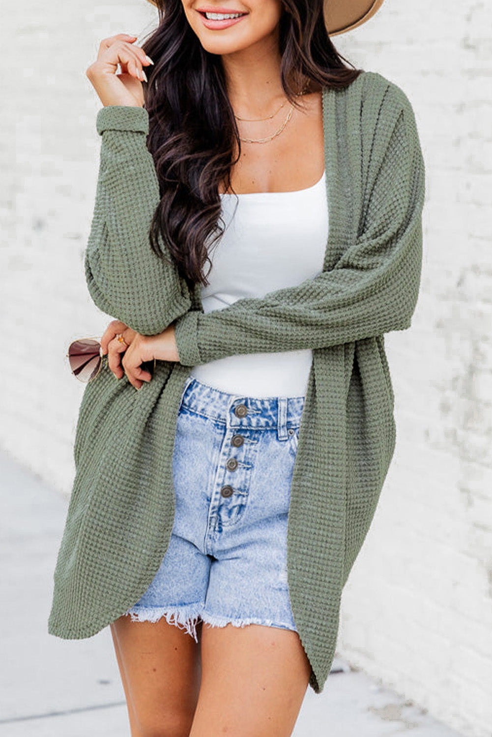 KaleaBoutique Perfect Comfortable Waffle Knit Open Front Cardigan - KaleaBoutique.com