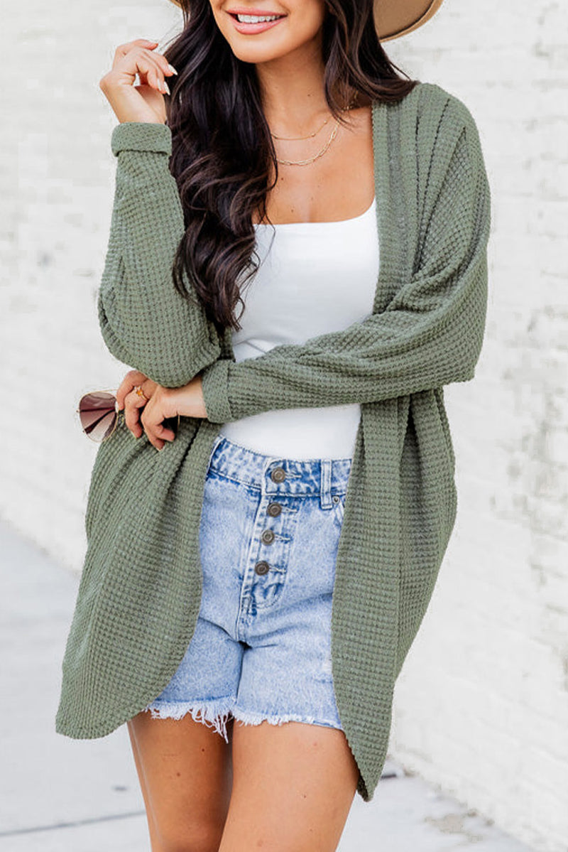 KaleaBoutique Perfect Comfortable Waffle Knit Open Front Cardigan - KaleaBoutique.com