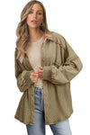 KaleaBoutique Waffle Knit Patchwork Buttoned Oversized Shacket - KaleaBoutique.com