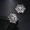 Bridal Fashion Crystal Earrings, Clear CZ Crystal Flower Studs, Bridesmaid Large Crystal Stud Earrings, Floral Wedding Earrings - KaleaBoutique.com