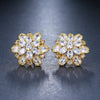 Bridal Fashion Crystal Earrings, Clear CZ Crystal Flower Studs, Bridesmaid Large Crystal Stud Earrings, Floral Wedding Earrings - KaleaBoutique.com
