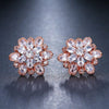 Bridal Fashion Crystal Earrings, Clear CZ Crystal Flower Studs, Bridesmaid Large Crystal Stud Earrings, Floral Wedding Earrings - KaleaBoutique.com