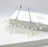 Bridal 2 PC Pearl Bobby Pin Hairpin Set, Wedding Floral Wire Pearl Bobby Hairpins, Bridesmaid Pearl Wire Hairpiece, Gold or Silver (Set of 2 PC) - KaleaBoutique.com
