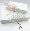 Bridal 2 PC Pearl Bobby Hairpin Set, Wedding Floral Wire Pearl Bobby Hairpins, Bridesmaid Pearl Wire Hairpiece, Gold or Silver (Set of 2 PC) - KaleaBoutique.com