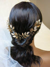 Bridal Gold Leaf 3 PC Hairpin Set, Greek Goddess Hair Pins, Delicate Wedding Head Piece Gold Leaf Hairpin Hair Accessory, Set of 3 - KaleaBoutique.com