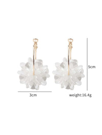 Bridal Abalone Pearl Flower Hoop Earrings, Wedding Bridesmaid Latch Omega Back Hooped Earrings, Bride Fashion Hooped Floral Studs - KaleaBoutique.com