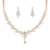 Bridal Crystal 3 PC Jewelry Set, Crystal Y-Necklace and Earrings Set, Wedding Necklace for Bride, 14K Gold Plated - KaleaBoutique.com