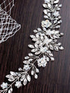 Bridal Crystal Flower Hair Vine, Wedding Rhinestone Floral Headband, Large Crystal Hairpiece, Wedding Headband - KaleaBoutique.com