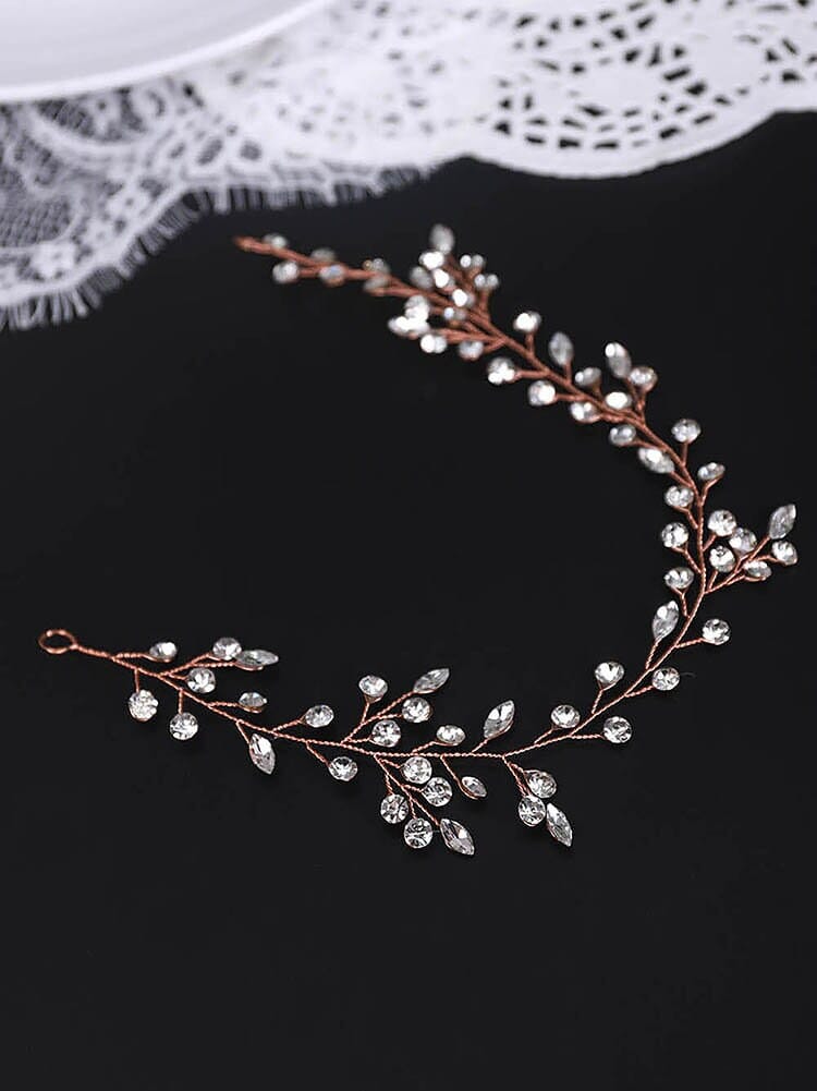 Bridal Crystal Hair Vine, Wedding Rhinestone Headband, Delicate Rhinestone Gem Tiara, Wedding Crystal Wire Hair Garland - KaleaBoutique.com