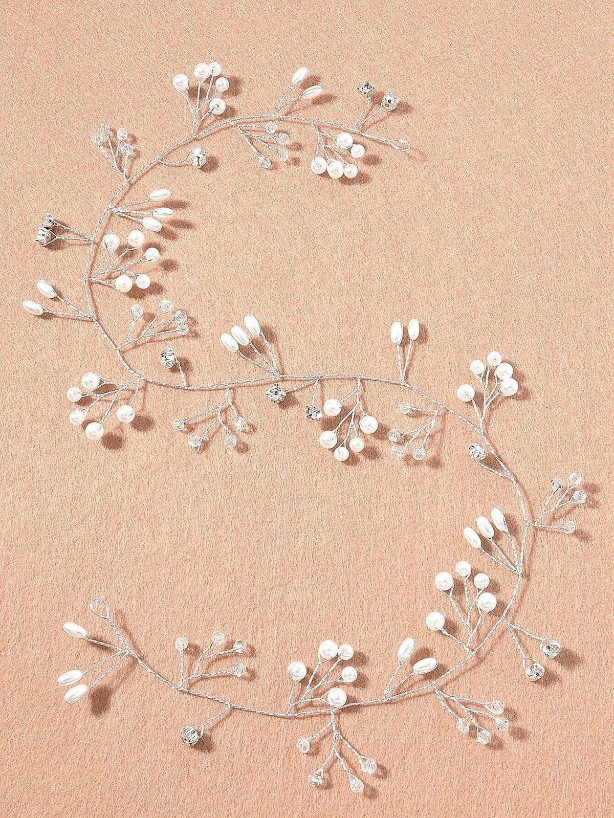 Bridal Pearl Wire Hair Vine, Wedding Headband Tiara, Pearl Leaf Wire Head Wreath, Wedding Pearl Headpiece - KaleaBoutique.com