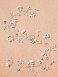 Bridal Pearl Wire Hair Vine, Wedding Headband Tiara, Pearl Leaf Wire Head Wreath, Wedding Pearl Headpiece - KaleaBoutique.com