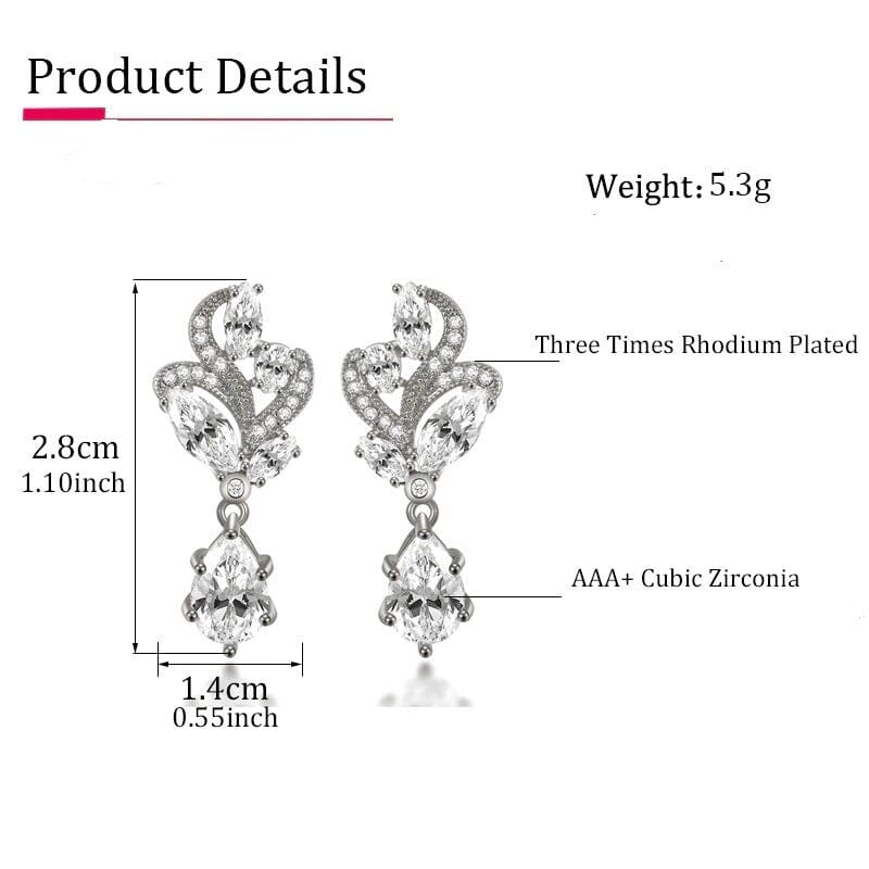 Bridal Diamond Gem Crystal Swirl Earrings, 14K Gold Plated Small Crystal Ear Studs Gem Earrings, Wedding Minimalist Crystal Stud Earrings - KaleaBoutique.com