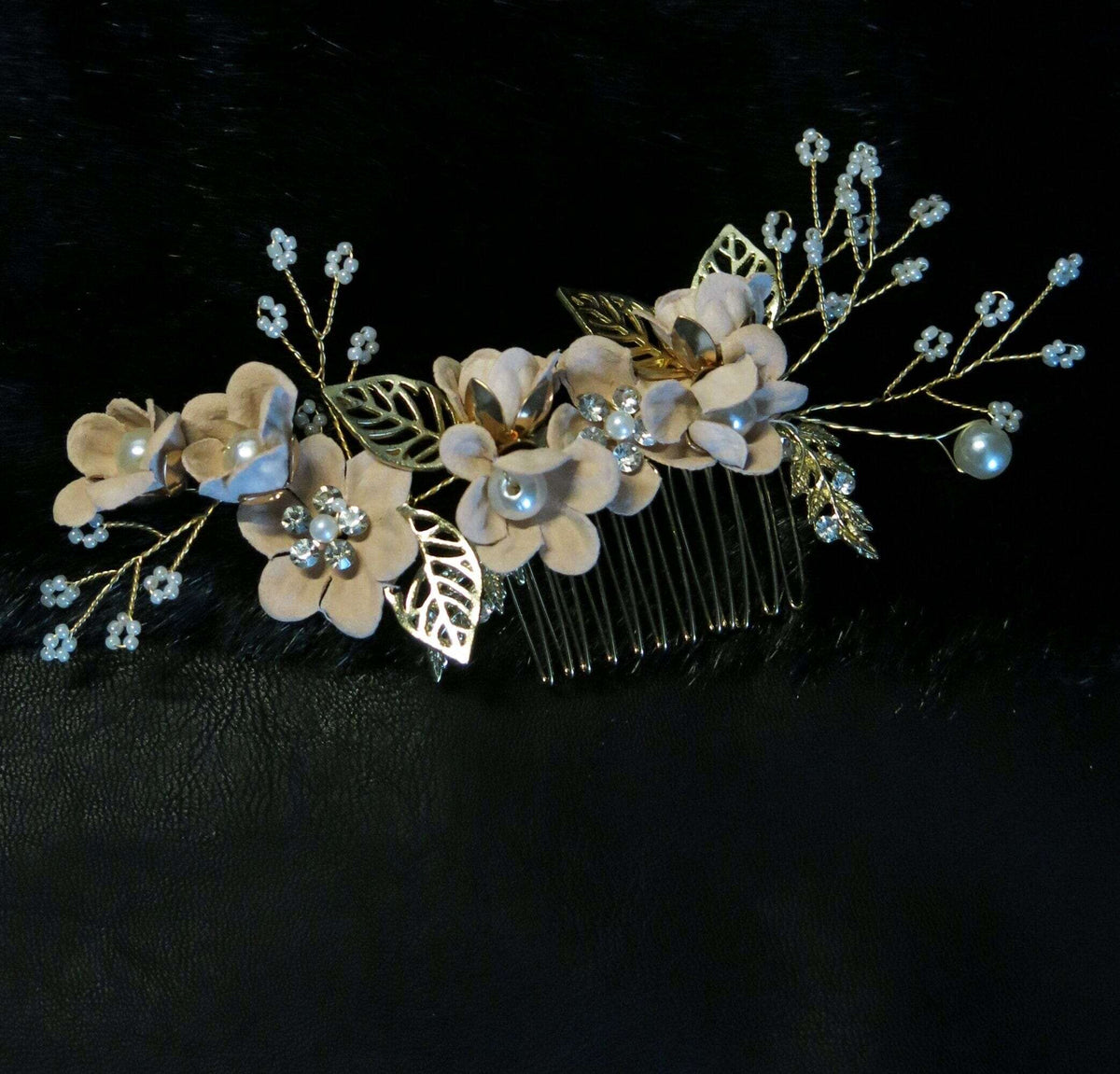Bridal Dusty Pink Flower 2 PC Hairpin Set, Wedding Velvet Fabric Pink Hair Pins, Bridesmaid Blush Flower Hairpin, Set of 2 - KaleaBoutique.com