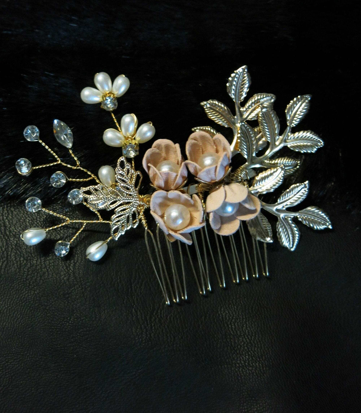 Bridal Dusty Pink Flower 2 PC Hairpin Set, Wedding Velvet Fabric Pink Hair Pins, Bridesmaid Blush Flower Hairpin, Set of 2 - KaleaBoutique.com