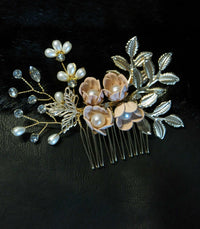 Bridal Dusty Pink Flower 2 PC Hairpin Set, Wedding Velvet Fabric Pink Hair Pins, Bridesmaid Blush Flower Hairpin, Set of 2 - KaleaBoutique.com