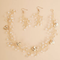 Bridal Crystal Hair Vine and Earrings 3 PC Set, Wedding Head Wreath Wire Tiara, Bridesmaid Headband and Earrings Set - KaleaBoutique.com