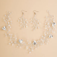 Bridal Crystal Hair Vine and Earrings 3 PC Set, Wedding Head Wreath Wire Tiara, Bridesmaid Headband and Earrings Set - KaleaBoutique.com