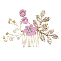 Lavender Flower Wedding Hair Combs, Bridal Silk Flower Hairpins, Bridesmaid Purple Fabric Flower Hair Pins - KaleaBoutique.com