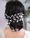 Bridal Leaf Pearl Hair Vine, Wedding Pearl Hair Garland Headband, Bridal Leaf 60 CM Pearl Hair Wire Head Wreath - KaleaBoutique.com