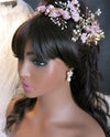 Bridal Lilac Flower 2 PC Hairpin Set, Wedding Velvet Fabric Lavender Hair Pins, Bridesmaid Purple Flower Hairpin Set - KaleaBoutique.com