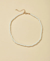 Bridal Minimalist Pearl Choker Necklace, Bridesmaid Pearl Bead Necklace, Elegant Wedding Pearl Necklace, Simple Pearl Jewelry - KaleaBoutique.com