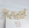 Bridal Oval Pearl Branch Hair Wire Headband, Wedding Bridesmaid Hair Wreath Tiara 10" Hair Vine, Pearl Bridal Hair Garland Gold Hair Vine - KaleaBoutique.com