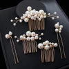 Bridal Pearl Cluster Hair Combs, Wedding Pearl Hair Pieces, Pearl Hair Combs and Hair Pin Set, Bridesmaid Pearl Hairpieces - KaleaBoutique.com
