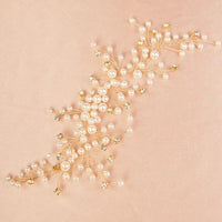Bridal Pearl and Crystal Hair Vine Headband, Wedding Wire Pearl Head Wreath, Bridesmaid Rhinestone Pearl Hairpiece, Pearl Hair Wire - KaleaBoutique.com