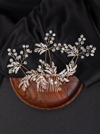 Bridal Floral Hair Comb and Hairpins 4 PC Set, Gem Hair Comb and 3 Hair Pins for Bridesmaids - KaleaBoutique.com